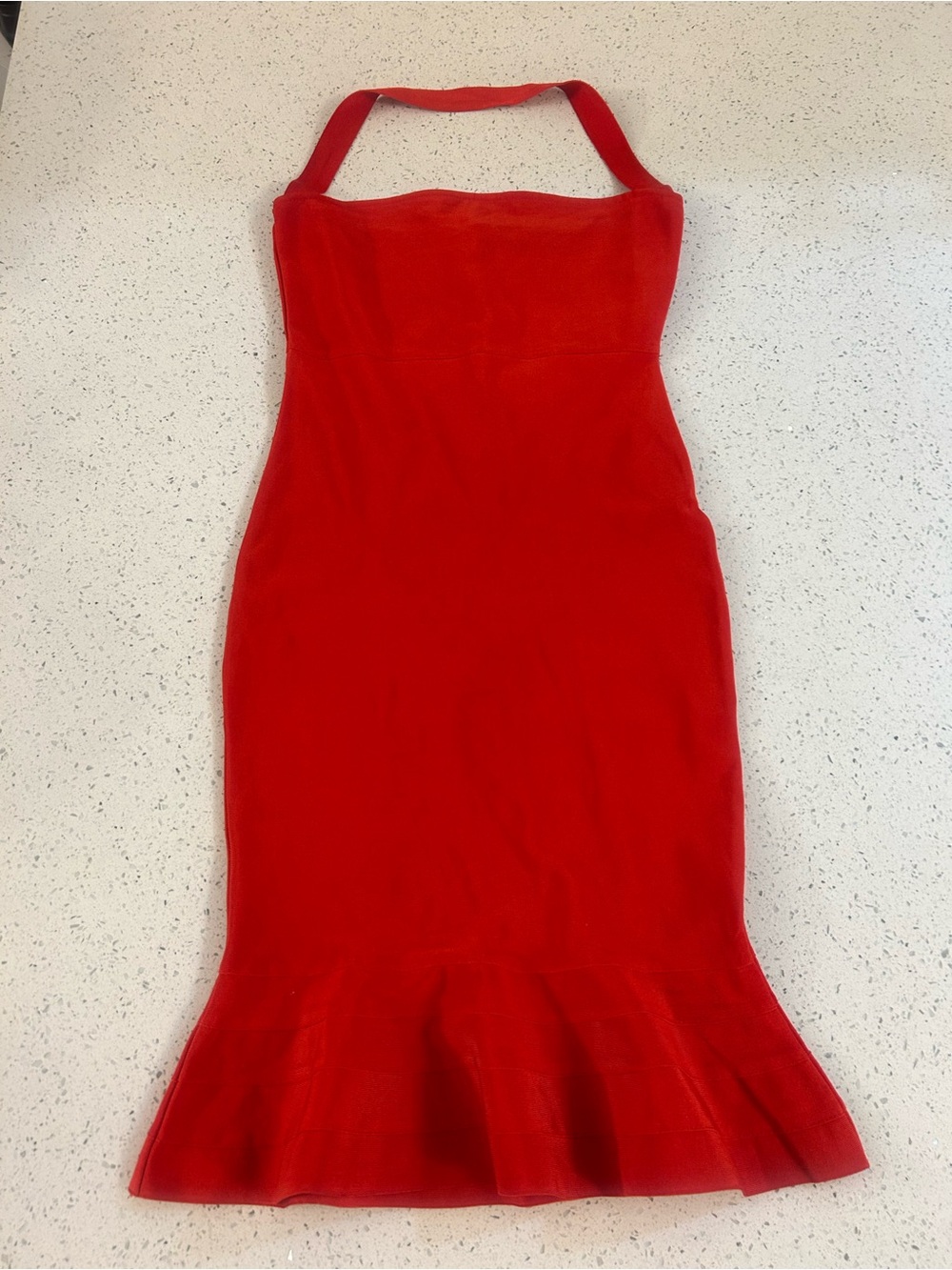 AKIRA Red Halter Mermaid Dress Bandage